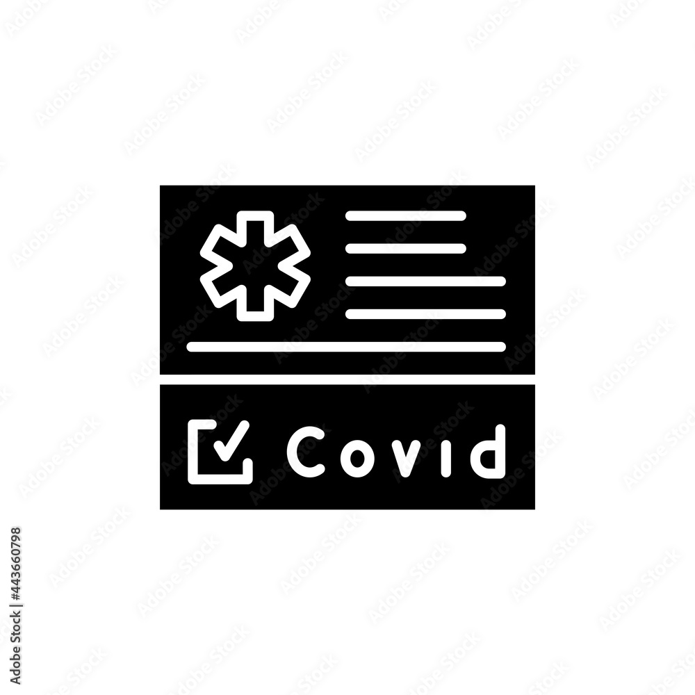 Medical certificate of vaccination covid line icon. Isolated vector element. Medical certificate of vaccination covid line icon. Isolated vector element.
