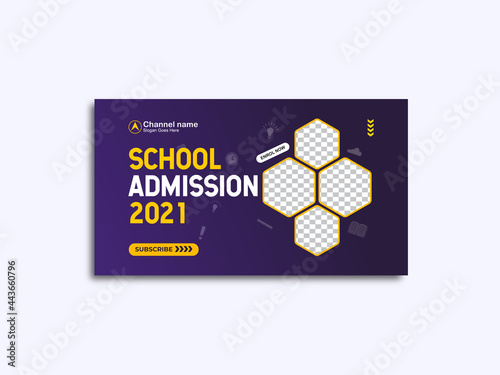 School education admission youtube thumbnail with vector