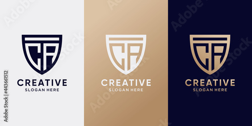 Symbol of shield logo design initial letter CA with creative modern concept. Logo design template for business company and personal