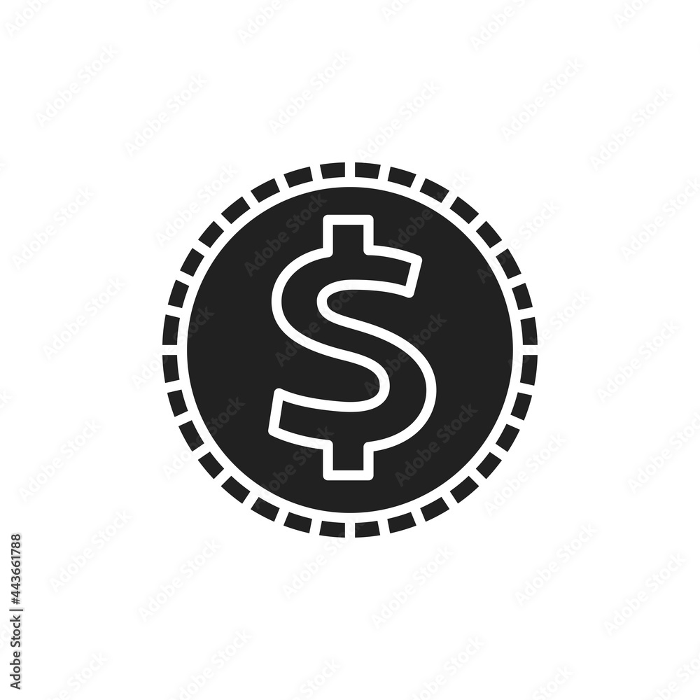 Coin line icon. Isolated vector element. Coin line icon. Isolated vector element.
