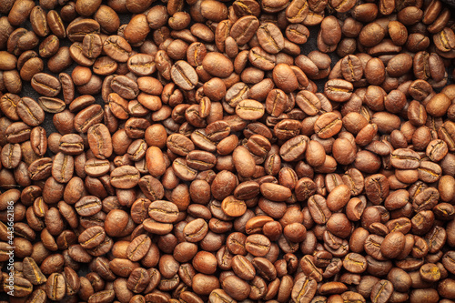 A roasted coffee beans texture background.
