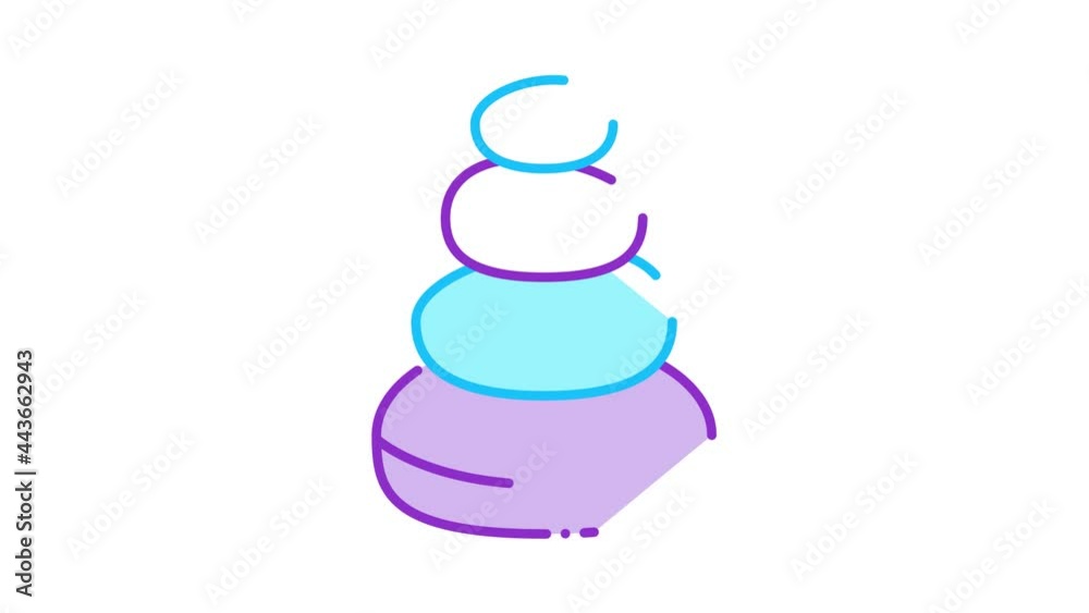 Stones Balance Icon Animation. color Stones Balance animated icon on white background