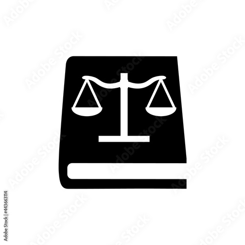 Court icon, justice logo isolated on a white background
