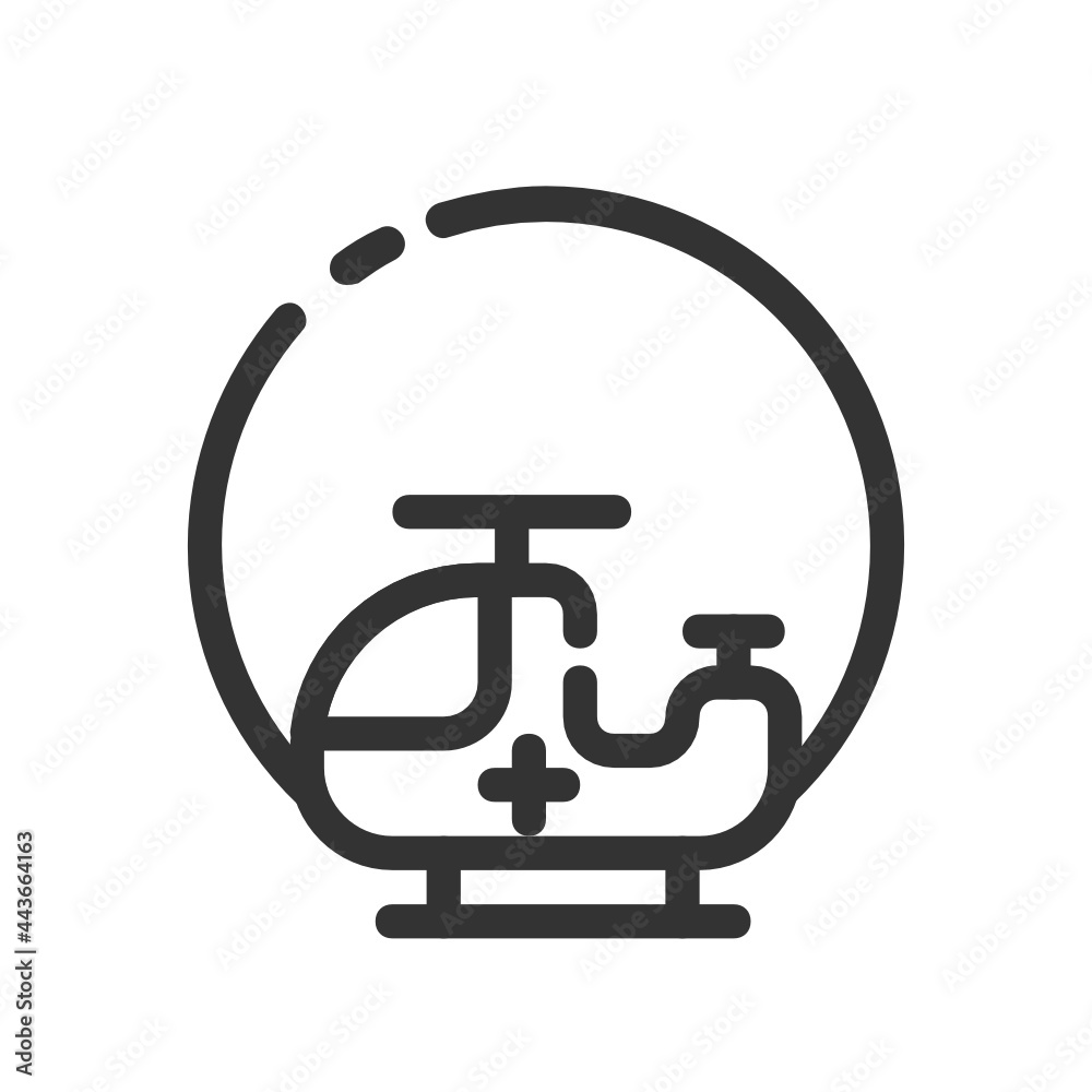 Ambulance helicopter , Hospital outline icon. Ambulance helicopter , Hospital outline icon.