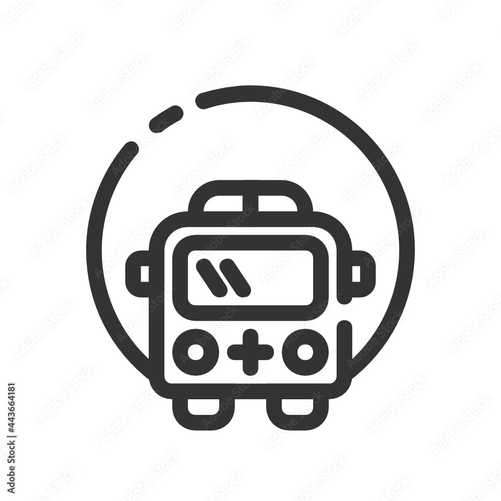 Ambulance car , Hospital outline icon. Ambulance car , Hospital outline icon.
