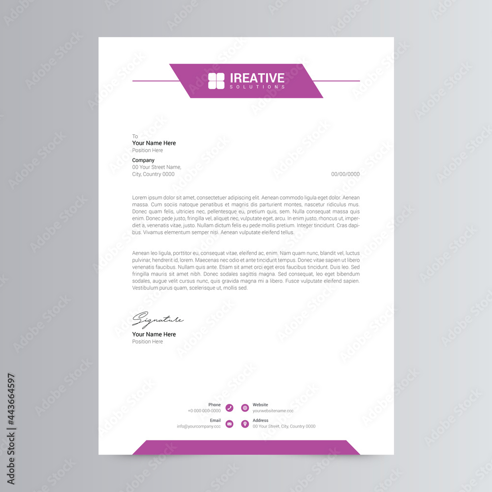 Clean and Corporate Letterhead Template Design
Clean and Corporate Letterhead Template Design