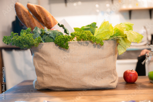 grocery products in paper b...