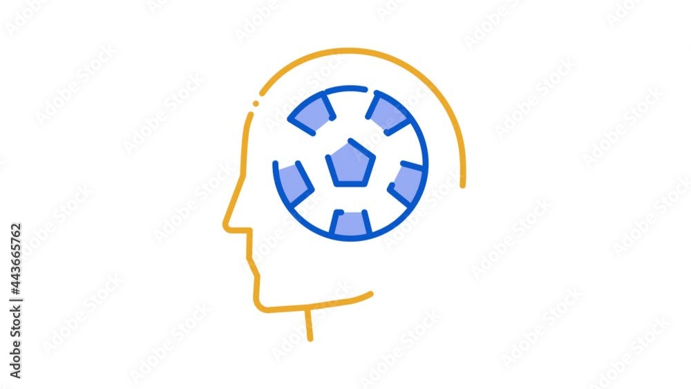 Instead of Brain - Football Icon Animation. color Instead of Brain - Football animated icon on white background Instead of Brain - Football Icon Animation. color Instead of Brain - Football animated icon on white background