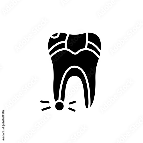 Pulpitis line icon. Isolated vector element.