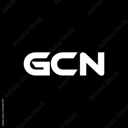 GCN letter logo design with black background in illustrator, vector logo modern alphabet font overlap style. calligraphy designs for logo, Poster, Invitation, etc. photo