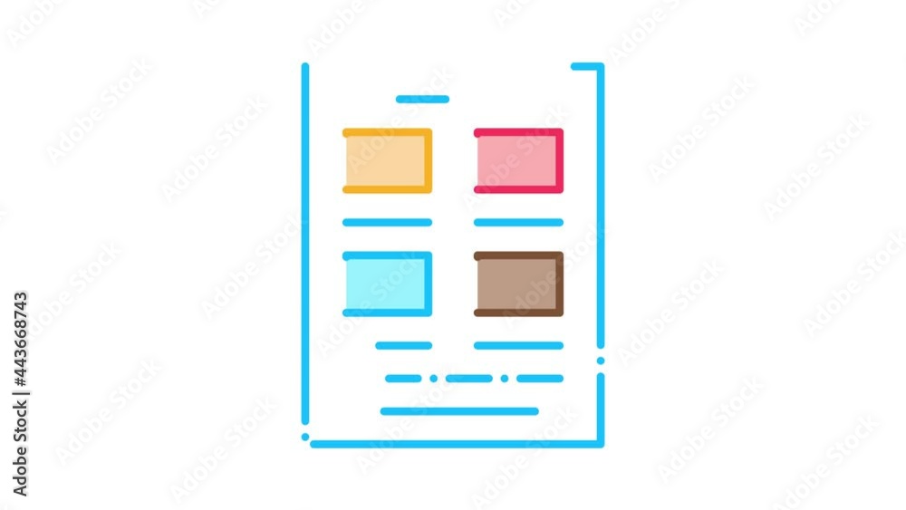 Newspaper Poster Icon Animation. color Newspaper Poster animated icon on white background