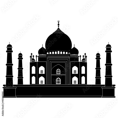 Taj mahal image vector illustrations silhouette