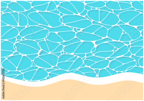 水面　海　砂浜　ビーチ　背景イラスト　ベクター素材