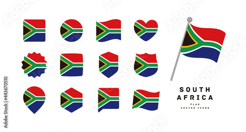 South African flag icon set vector illustration © creamfeeder