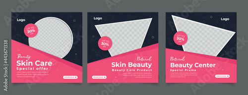 Beauty Center Makeup Social media post Banner Square Flyer Template Design