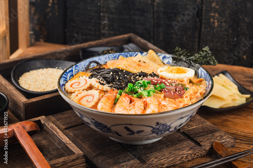 Japanese Seafood Ramen with cuttlefish sauce