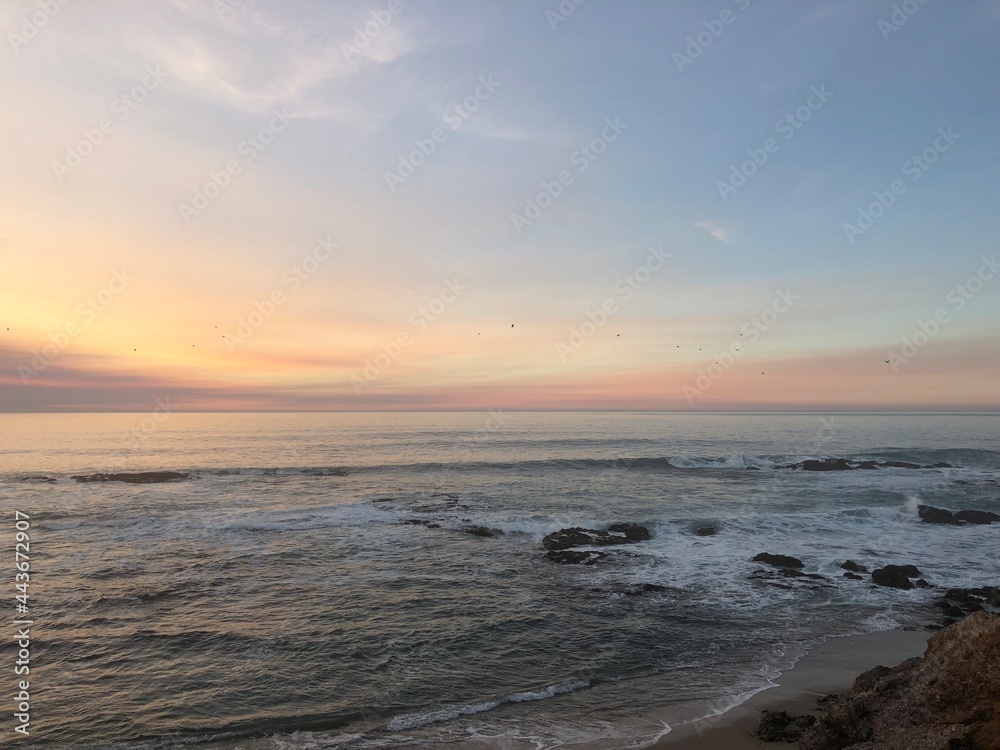 California beach sunset, Bay Area Oceanside, San Mateo county coast, Pescadero State Beach, Bean Hollow state beach, San Gregorio, Northern California, Pacific Ocean