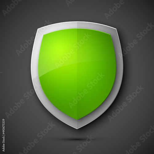 Protected guard shield concept. Safety badge color icon. Privacy colorful banner shield. Security label. Defense tag. Presentation shining sticker shield. Defense safeguard sign illustration