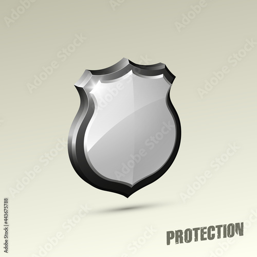 Protected guard shield concept. Safety badge, protection icon. Privacy colorful banner shield. Security label. Defense tag. Presentation shining sticker shield. Defense safeguard sign. badge