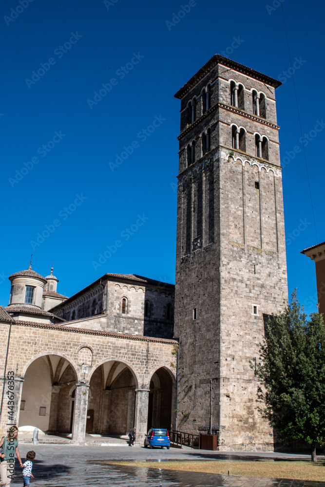 rieti detail of the cathedral of santa maria