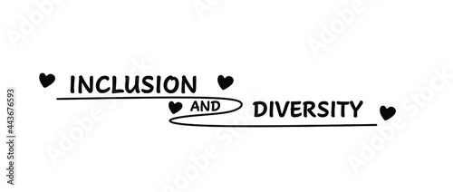 Text logo inclusion and diversity. Suitable for prints, web, banners, posters, postcards, t-shirts.