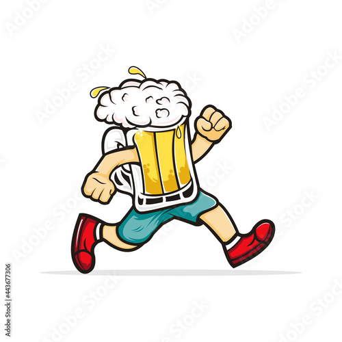 run beer cartoon mascot for any beverage business