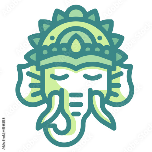 ganesha blue line icon
