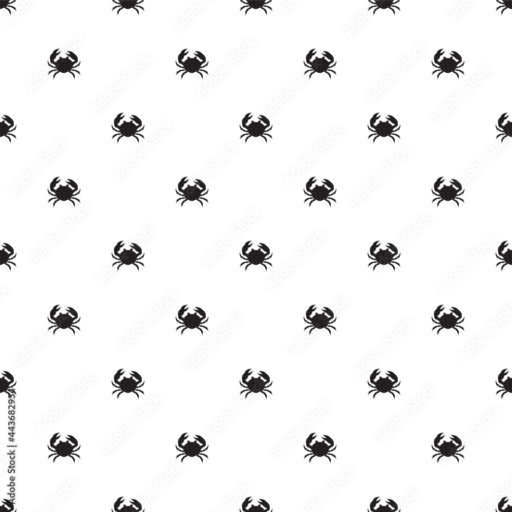 Print crab seamless pattern, vector illustration for textiles.