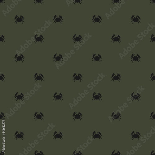 crabs pattern vector seamless design, khaki background. fashion print © Sanvel