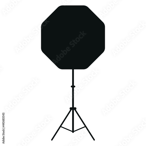 flash with octabox for taking photos, icon on white background