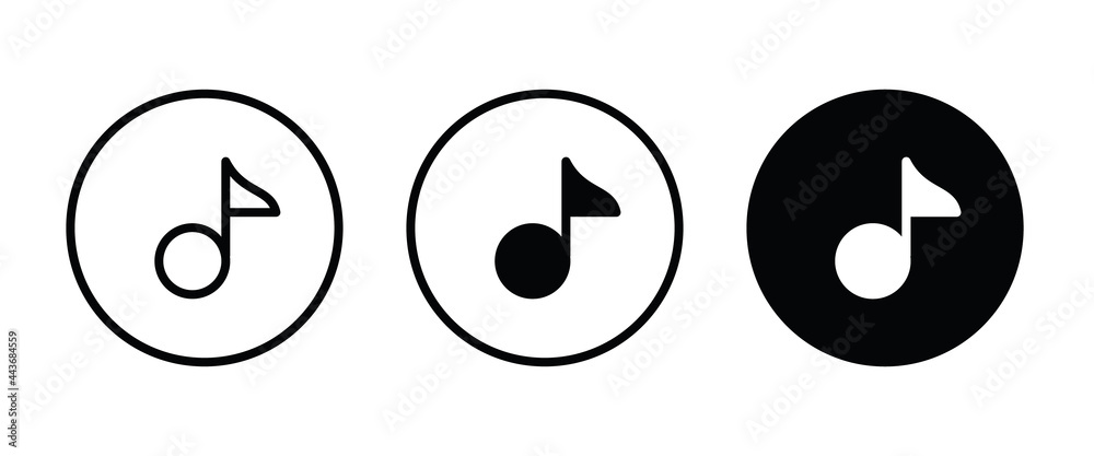 Musical notation icon. Illustration of music note symbol. Classic melody sign flat design. Chords line icon silhouette. Isolated on white background Musical notation icon. Illustration of music note symbol. Classic melody sign flat design. Chords line icon silhouette. Isolated on white background