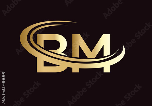 Modern BM Logo Design for business and company identity. Creative BM letter logo Design