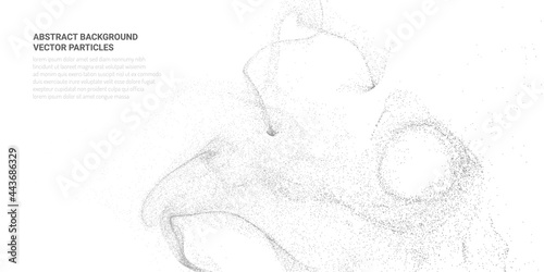 Abstract 3D image with particle flow movement