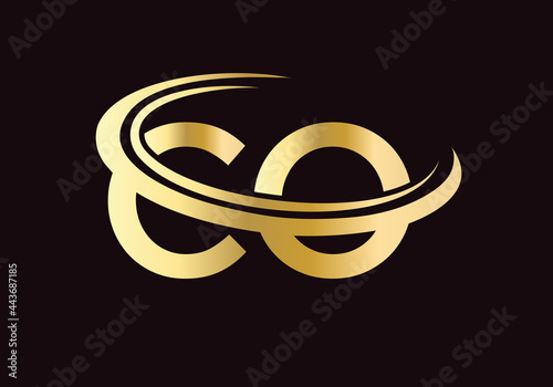 Initial CO logo. CO letter logo design vector template