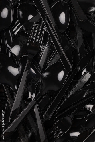 Disposable black plastic appliances background