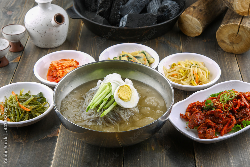 Korean traditional water naengmyeon, a summer delicacy
