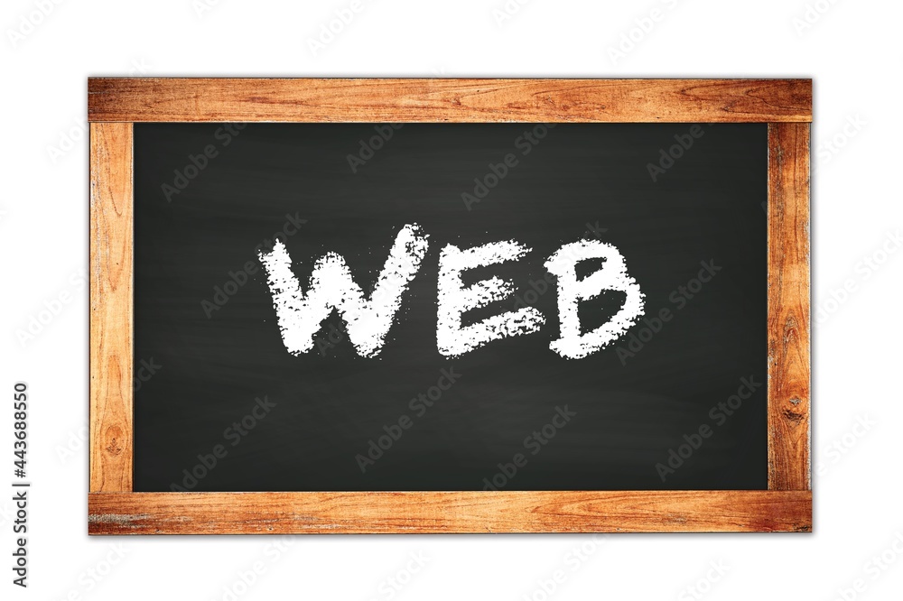 WEB text written on wooden frame school blackboard. WEB text written on wooden frame school blackboard.