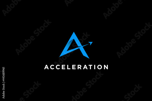 Initial letter A logo design vector illustration. Letter A suitable for acceleration and technology company logos.