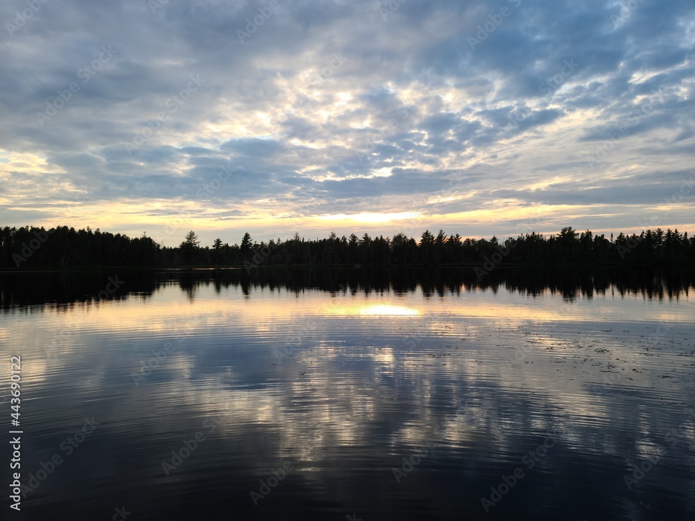 sunset over the lake