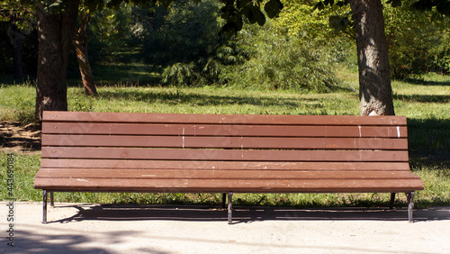 Obraz na płótnie bench  in park at dry sunny summer day