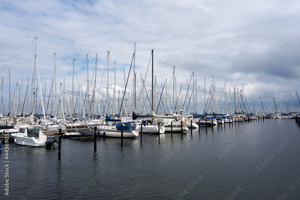 sailboats in the harbor of heiligenhafen on the baltic sea