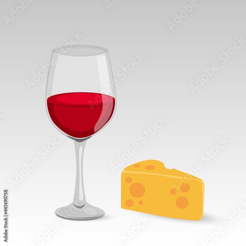 Cheese and wine delicious concept isolated on white