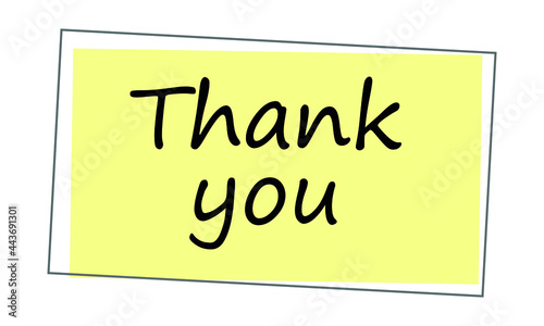 Thank you - handwritten. Can be used as a quote, phrase for postcards, banners, posters, clothing design.