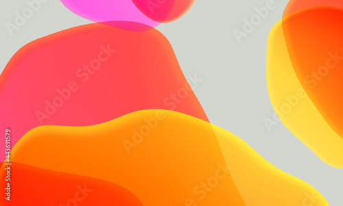 Abstract geometric fluid red orange color gradient on gray background. Trendy design graphics used for wallpaper screen tablet and phone.