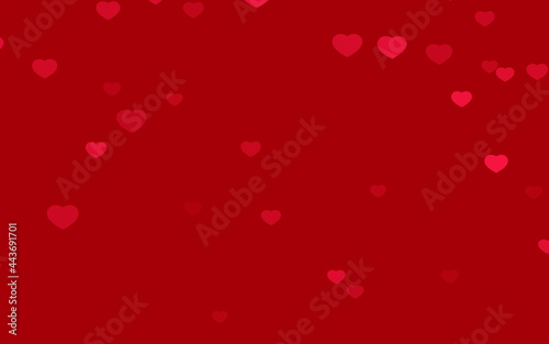 Valentine day red hearts on red background.