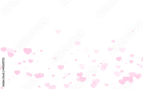 Valentine day pink hearts on white background.