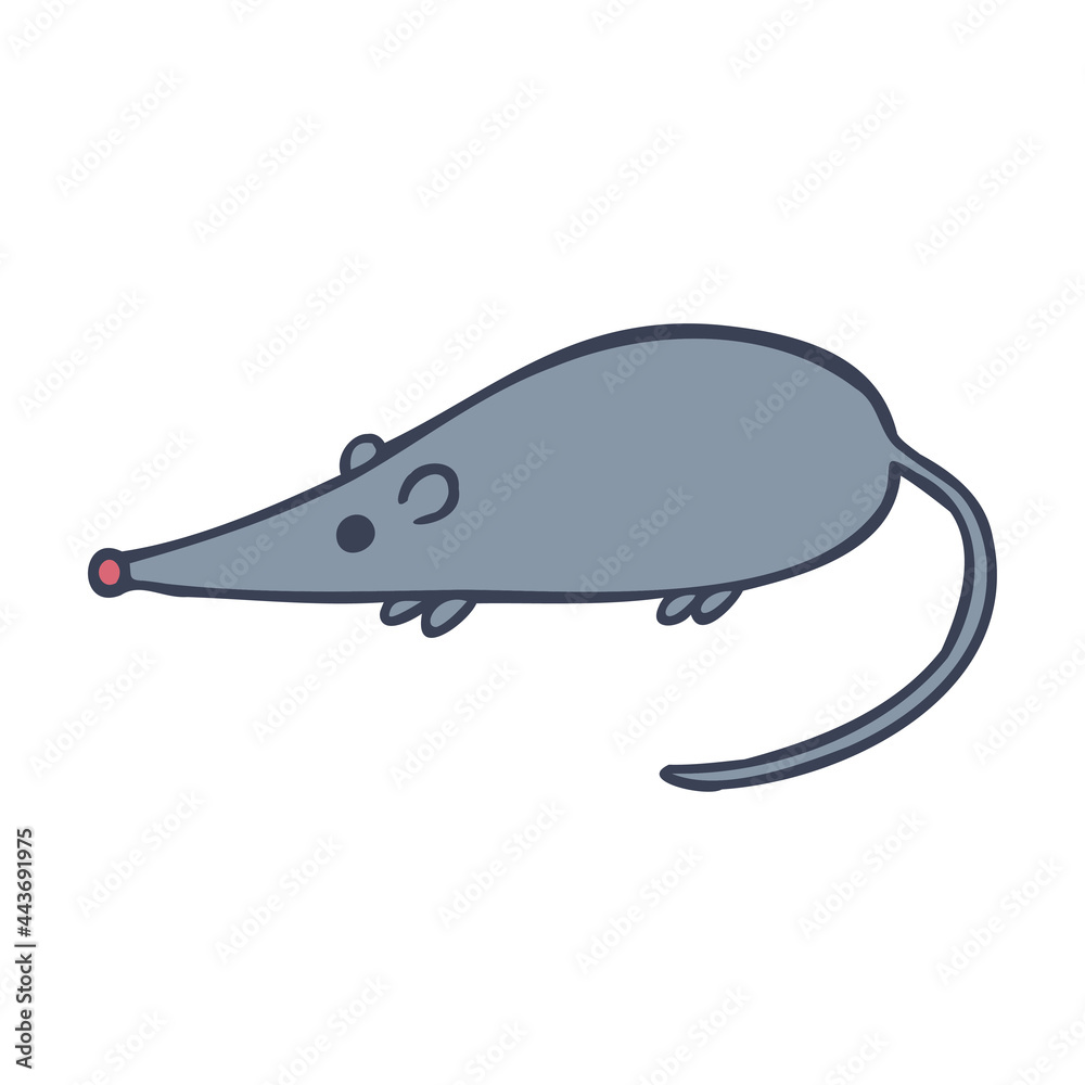 Obraz premium Isolated design with graphic silhouettes of grey mouse on white background