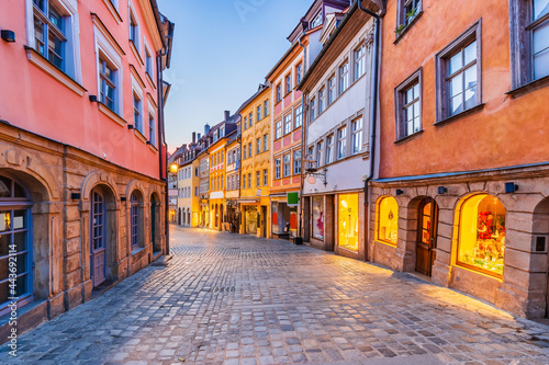 Obraz na płótnie Bamberg, Germany. Colorful street in the old town. w salonie
