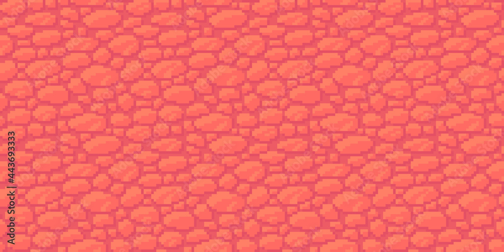 Pixel art ground background. Seamless soil texture backdrop. Stock