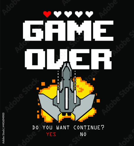 ILUSTRACION NAVE ESPACIAL DESTRUIDA EN VIDEO JUEGO